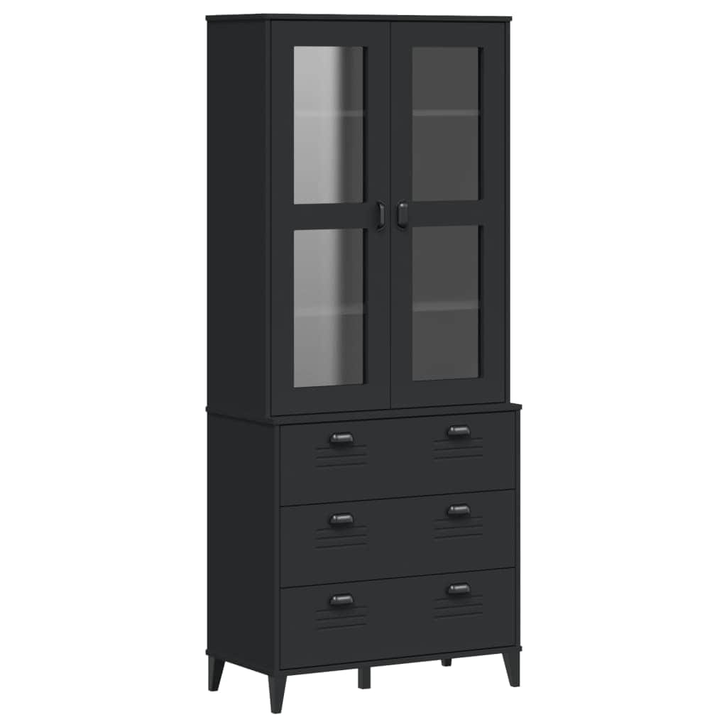 Highboard VIKEN Black Solid Wood Pine – Simple Deals