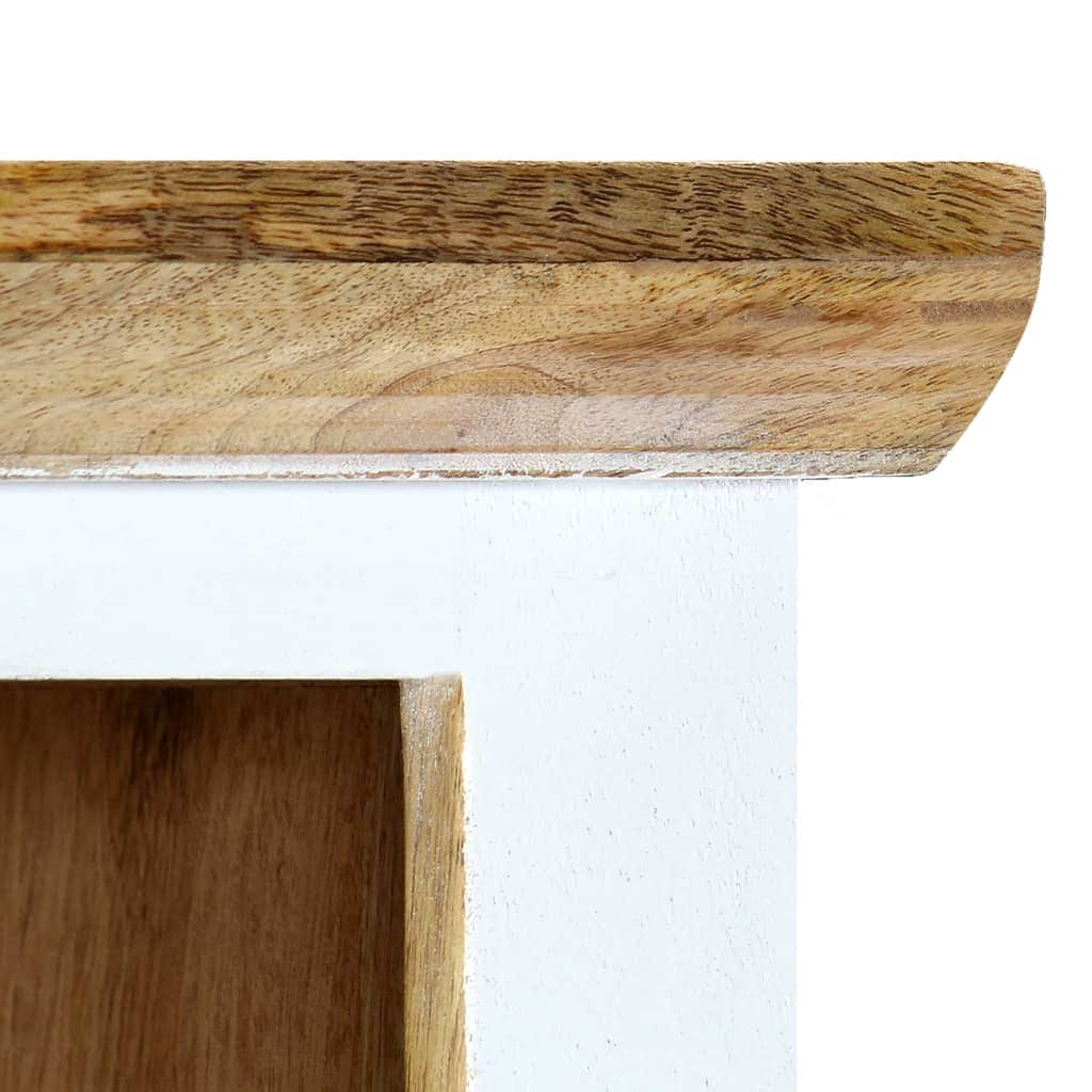 Highboard White and Brown Solid Rough Mango Wood