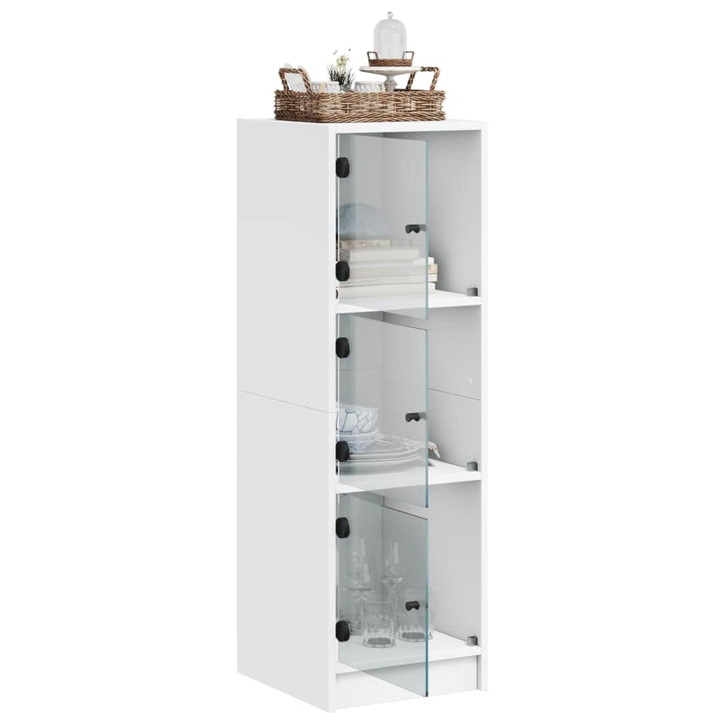 Highboard with Glass Doors  White