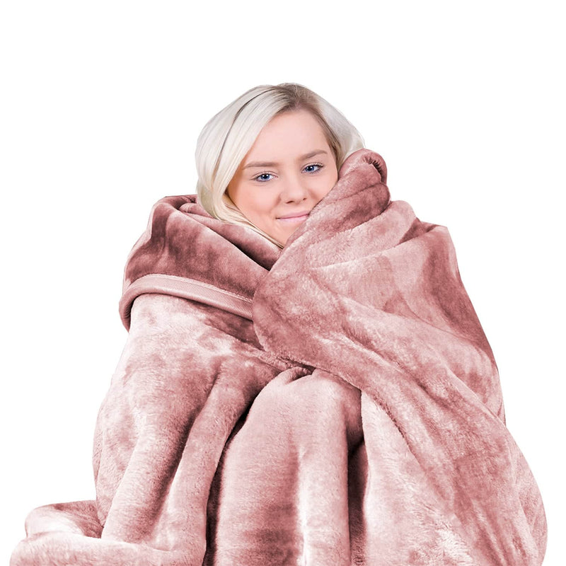 Hill 600-GSM Mink Blanket Queen Double-Sided Soft Plush