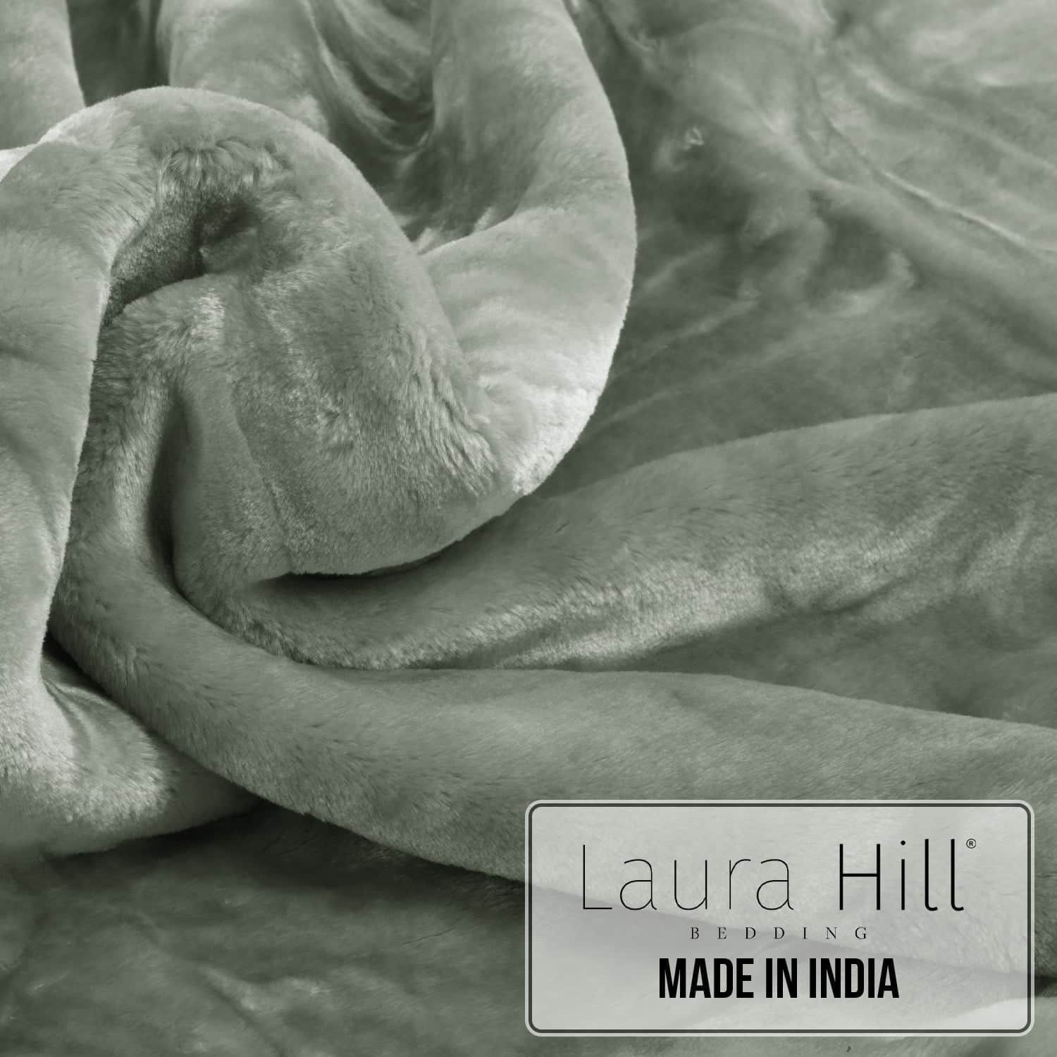Hill 600-GSM Mink Blanket Queen Double-Sided Soft Plush Faux Throw Wine Sage
