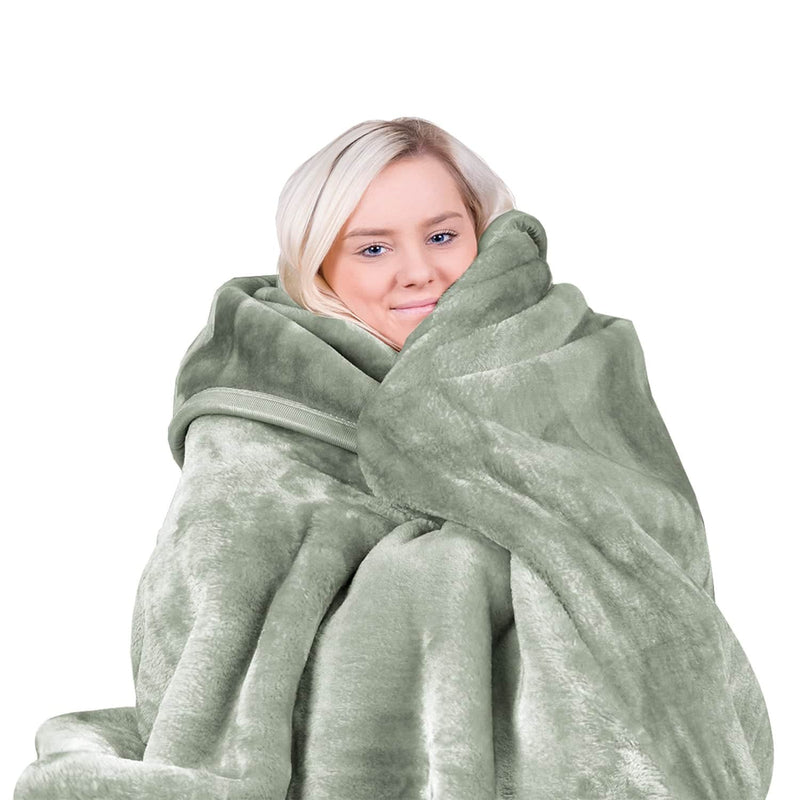 Hill 800-GSM Mink Blanket Queen Double-Sided Soft Plush