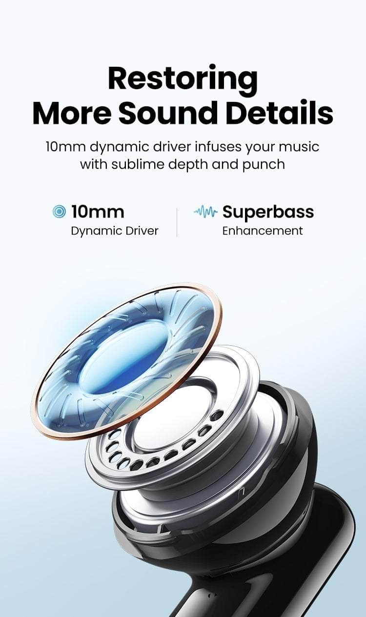 Hitune T3 Active Noise-Cancelling Wireless Earbuds (Black)