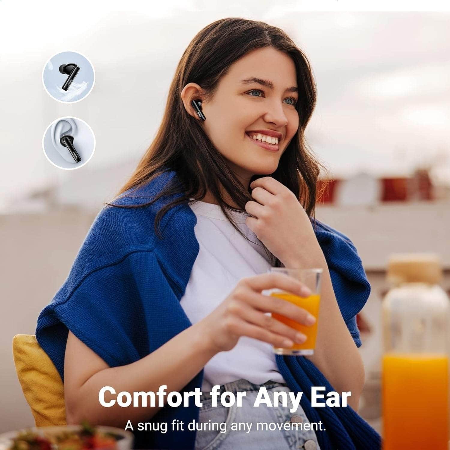 Hitune T3 Active Noise-Cancelling Wireless Earbuds (Black)