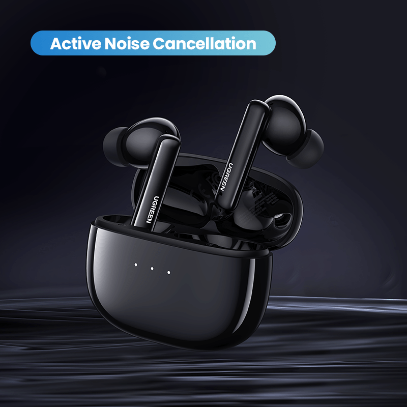 Hitune T3 Active Noise-Cancelling Wireless Earbuds (Black)