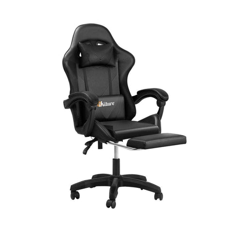 Home Gaming Chair Computer Desk Chair with Footrest Black