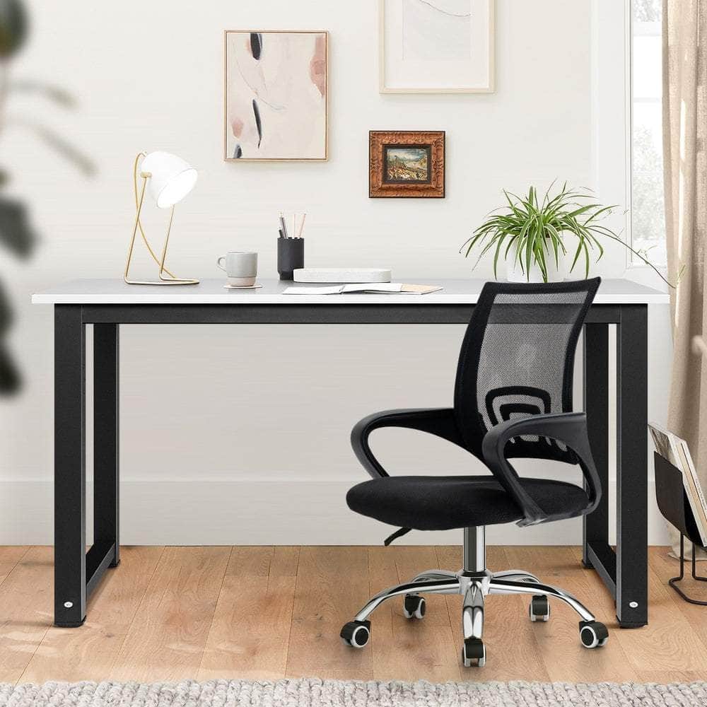 Home Office Set Black Computer Desk and Mesh Office Chair