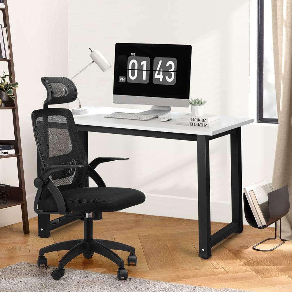 Home Office Set Computer Desk and Mesh Office Chair Black