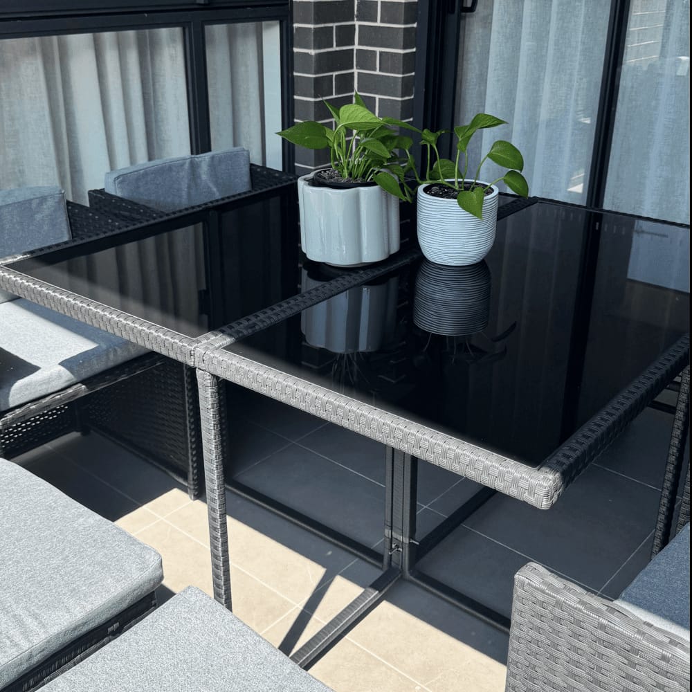 Horrocks 8 Seater Outdoor Dining Set-Black with Black colour - photo 18