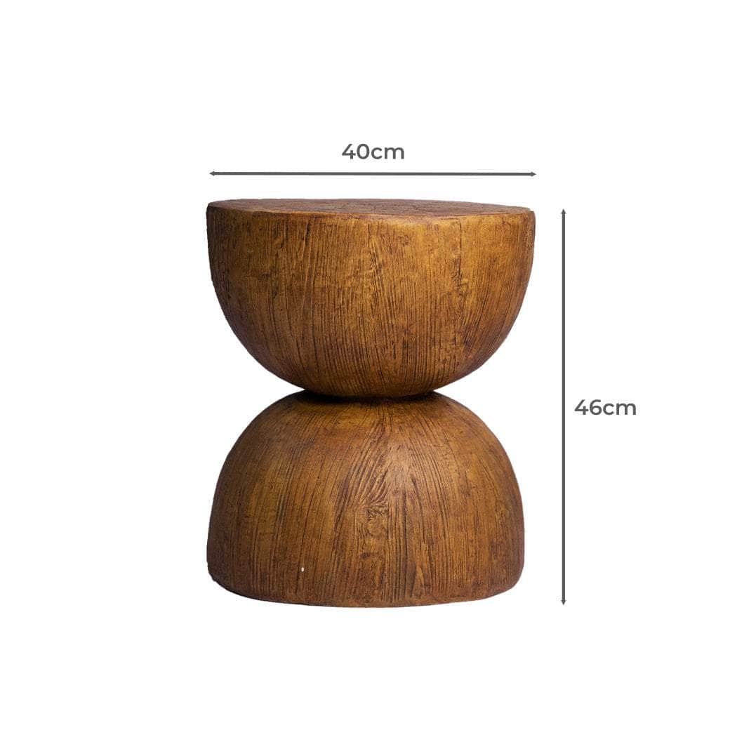 Hourglass Magnesia Stool Stand - Terrazzo Coffee Table Top (40cm)