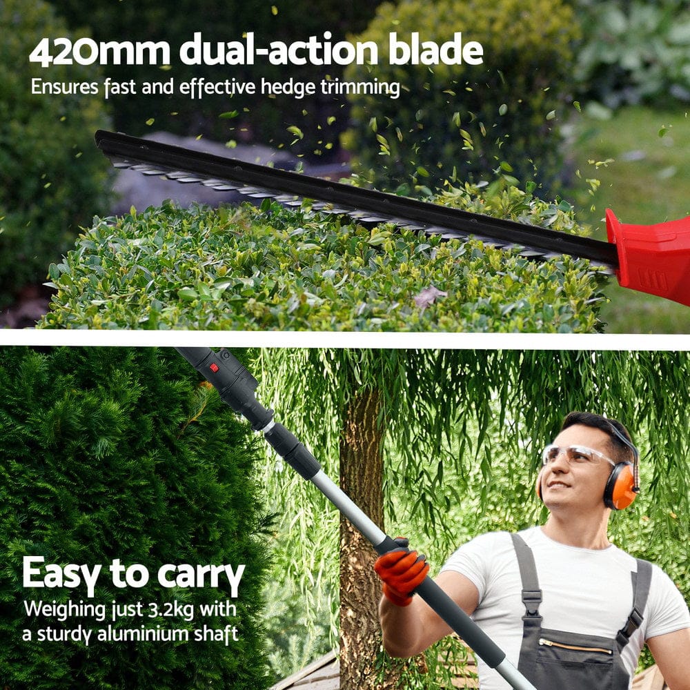 Cordless Pole Hedge Trimmer Garden Pruner Electric Cutter with Chainsaws - photo 8