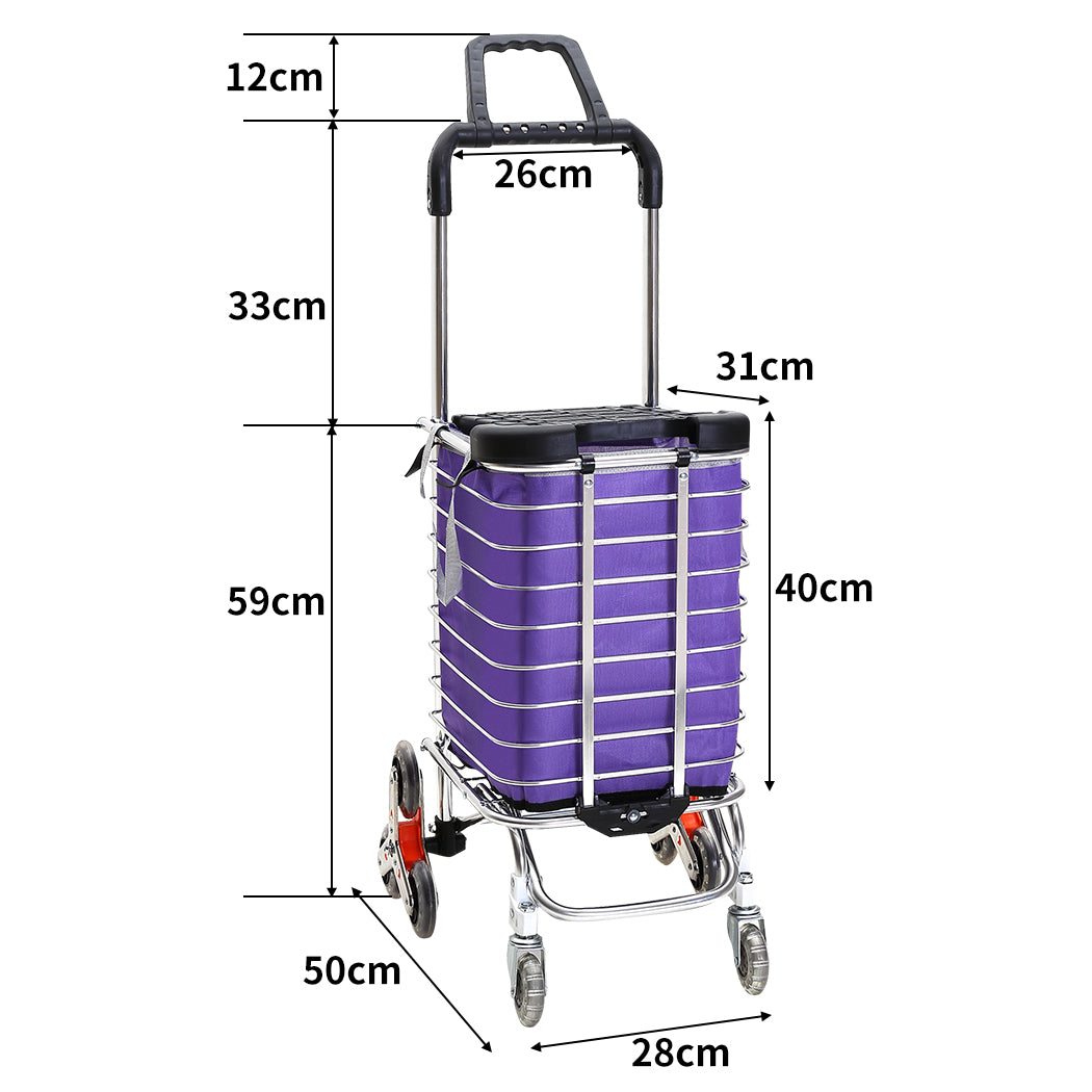 Foldable Shopping Cart Trolley Basket | Stainless Steel Luggage Grocery