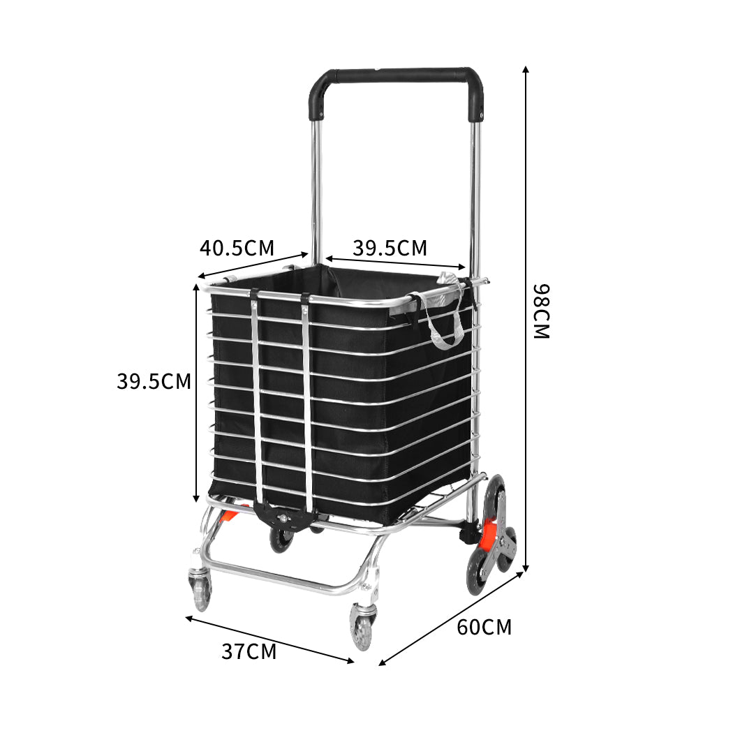 Foldable Shopping Cart Trolley | Black Wwheel