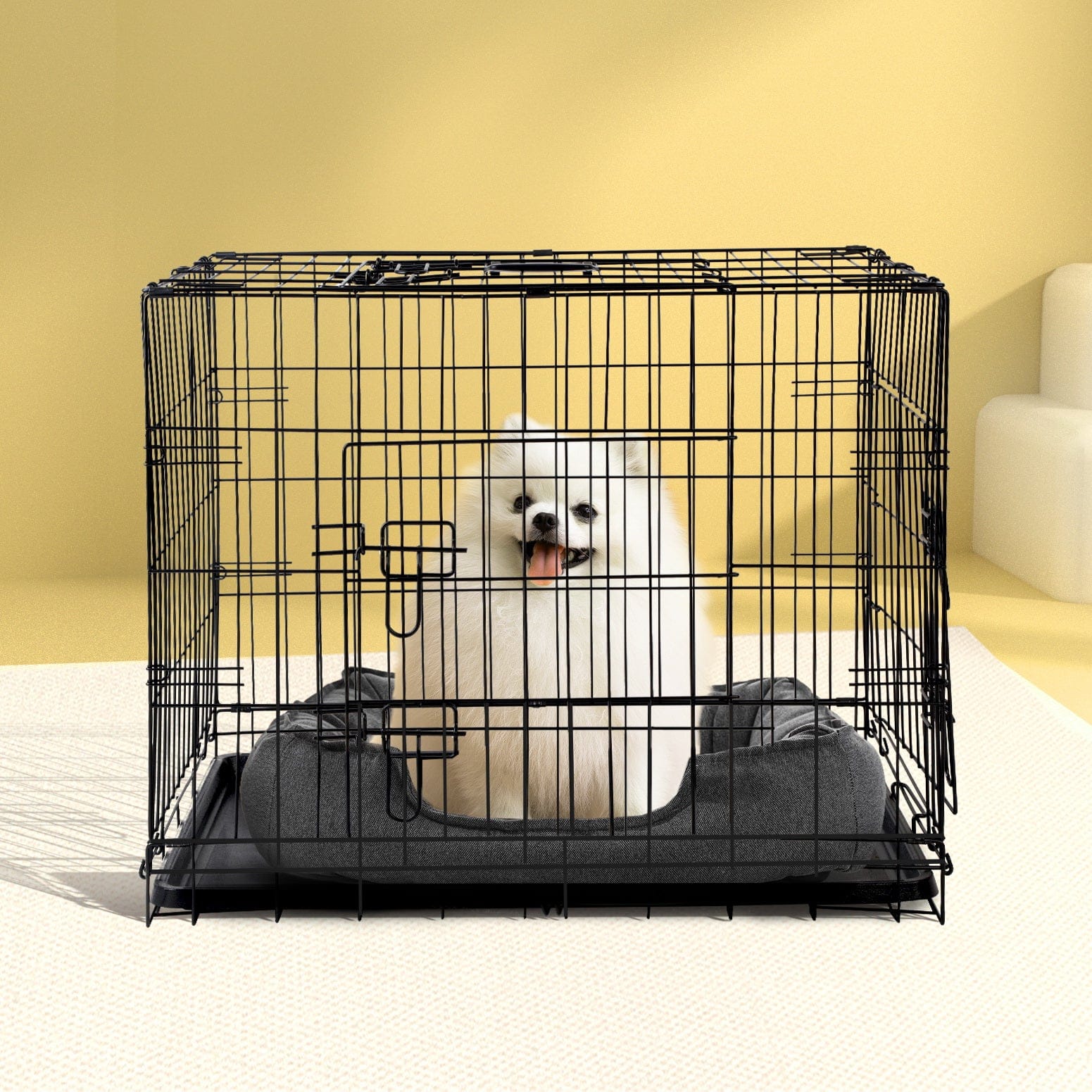 36" Dog Cage Crate Kennel 3 Doors, Pet Pet Black Pet