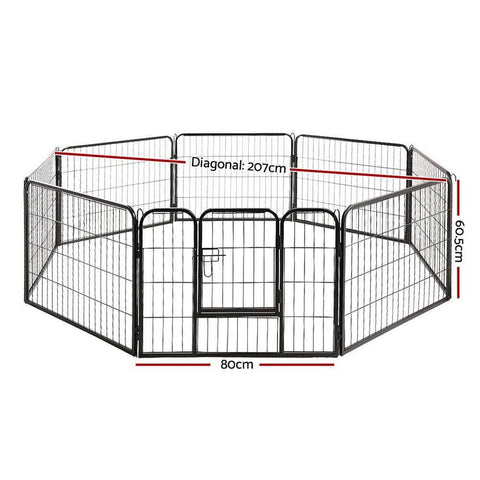 i.Pet 8 Panel Pet Dog Playpen Puppy Exercise Cage Enclosure Fence Play Pen 80x60cm