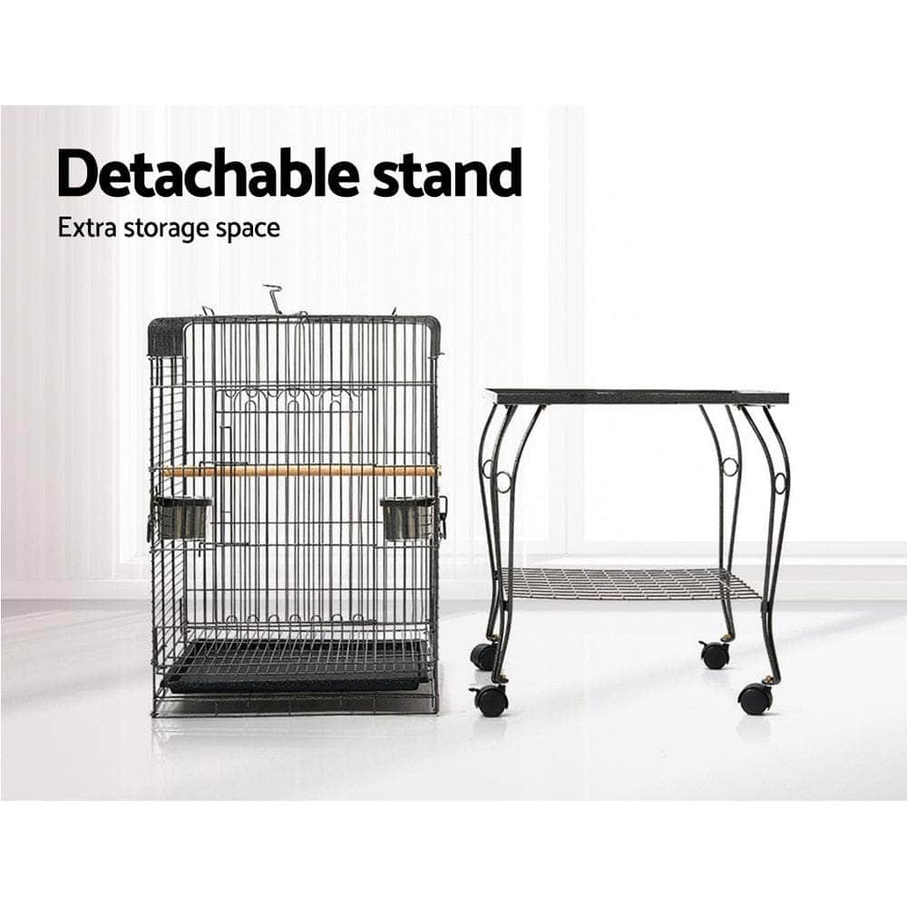 i.Pet Large Bird Cage with Perch - Black