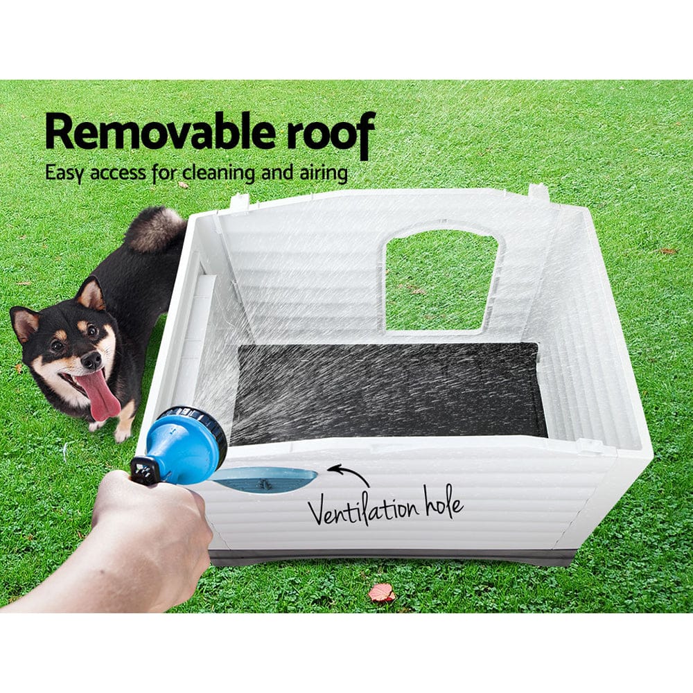 Dog Kennel House Extra Large Outdoor Plastic Puppy Pet Cabin Shelter Xl Blue - Dog Kennels