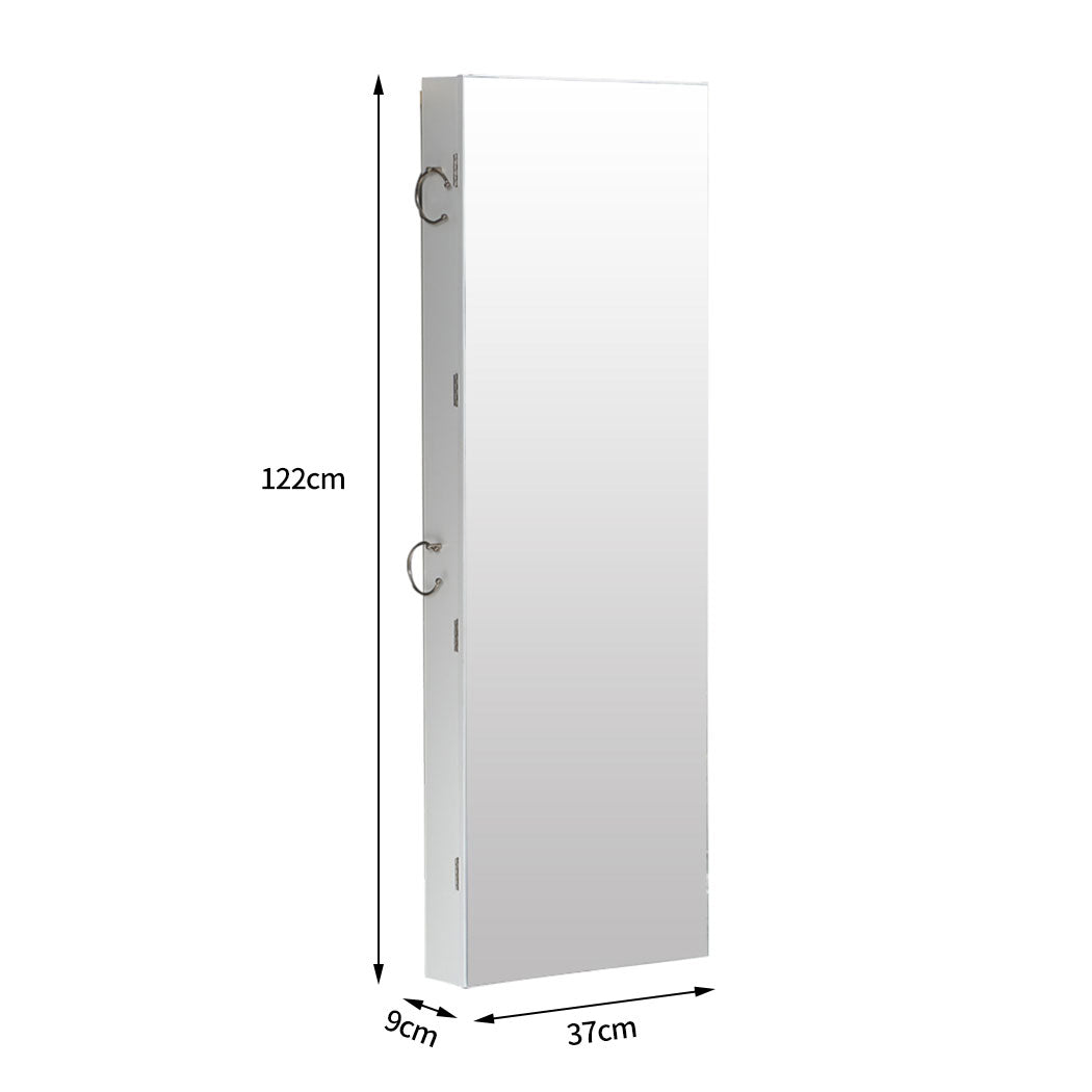 Mirrored Jewellery Cabinet Storage Organizer with Lock Stand