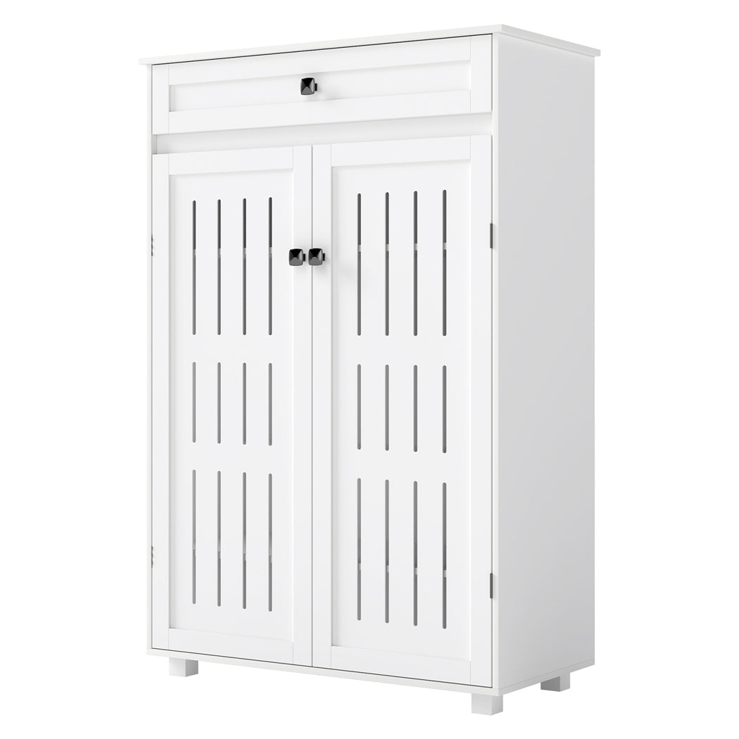Shoe Cabinet White Storage 78x37x116cm