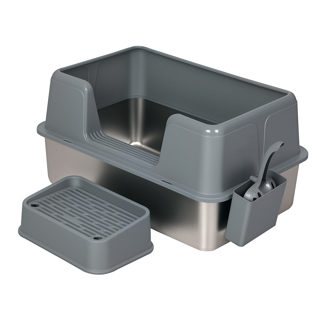 Stainless Steel Large Cat Litter Box 60x40x31.5cm