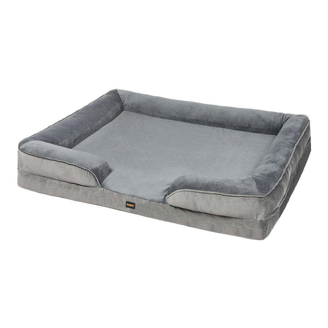 Memory Foam Pet Sofa Bed XL Grey 71x58x18cm