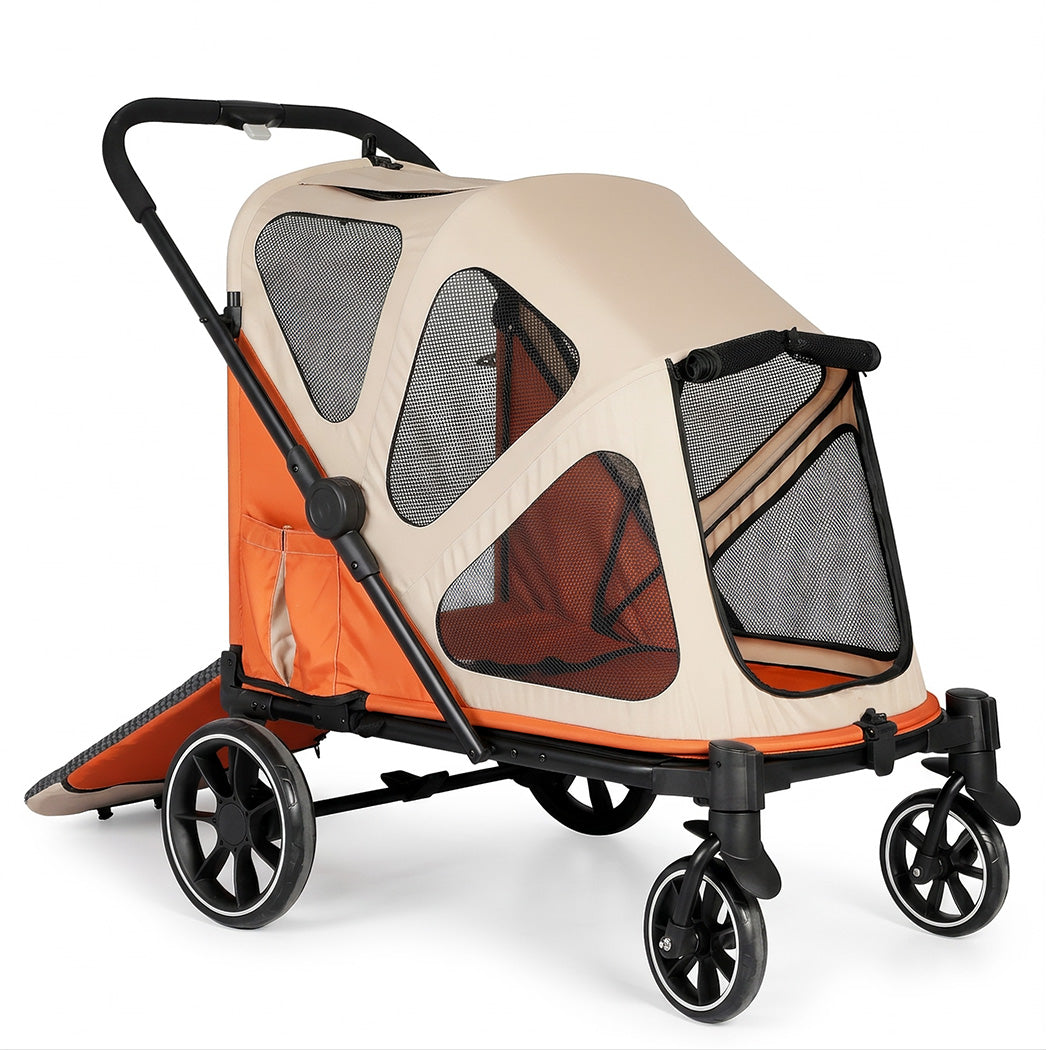 Pet Stroller Orange Foldable 16x26cm