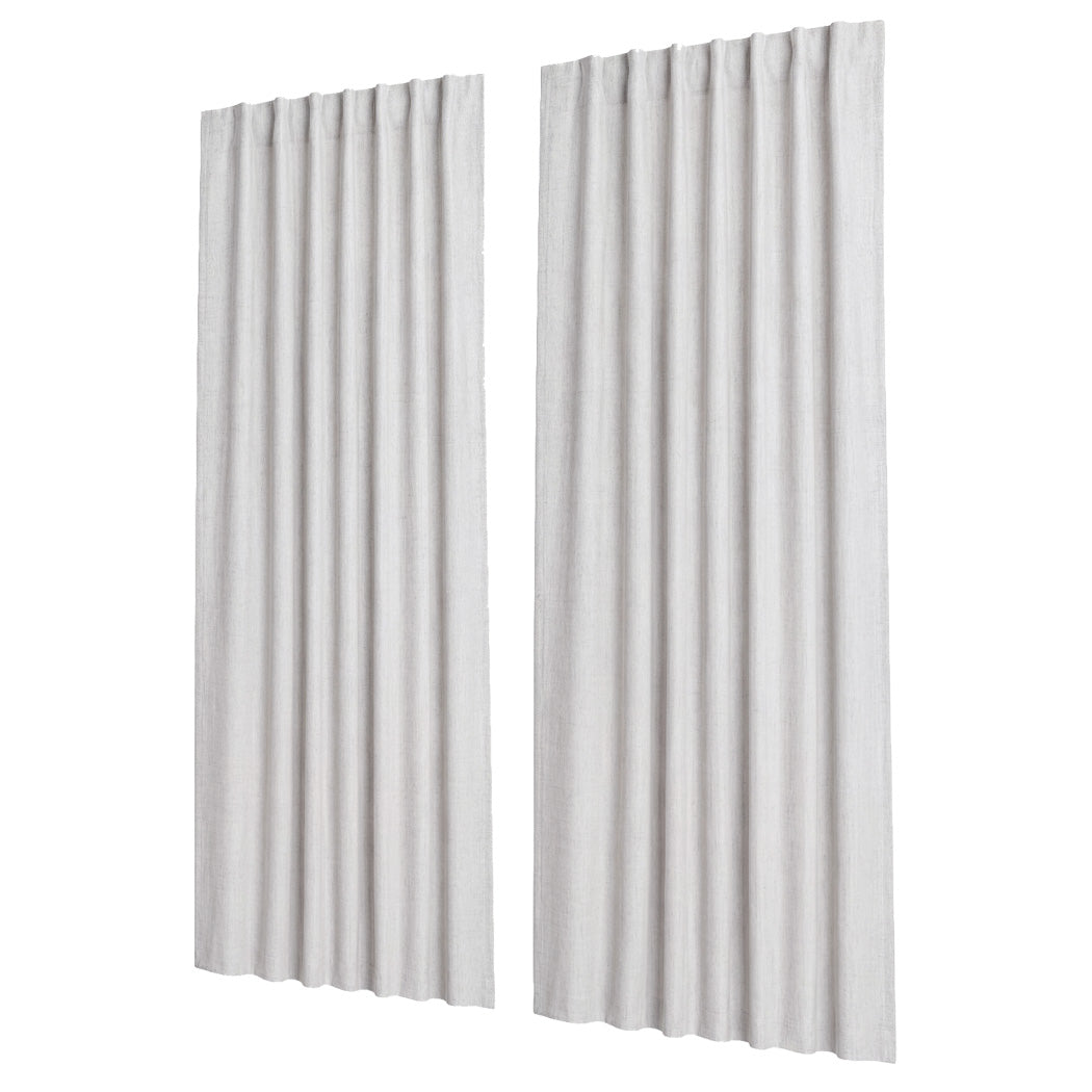 Blackout Curtains Thermal Linen Look 2 Panels | Simpledeals