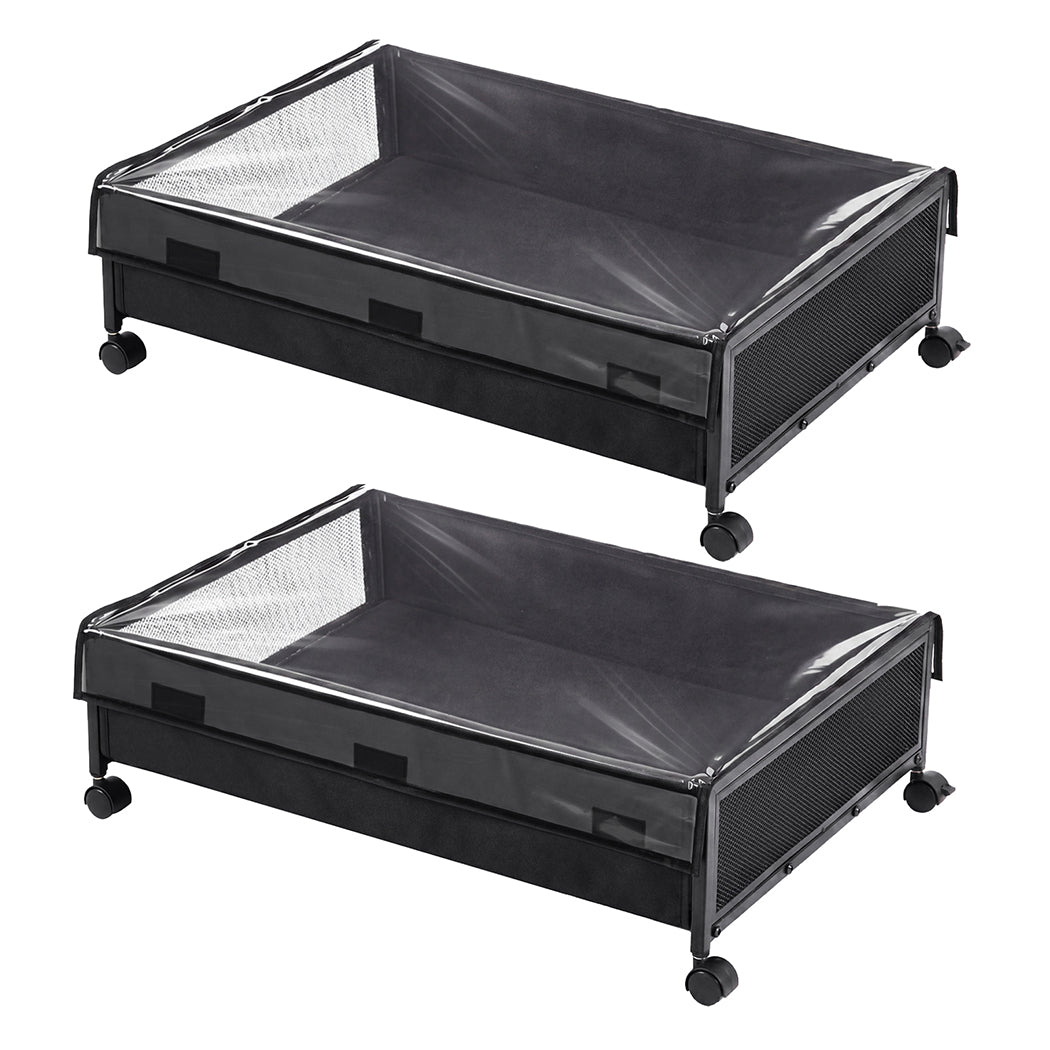 Under Bed Storage Boxes 48L Wheels Dustproof | Simpledeals