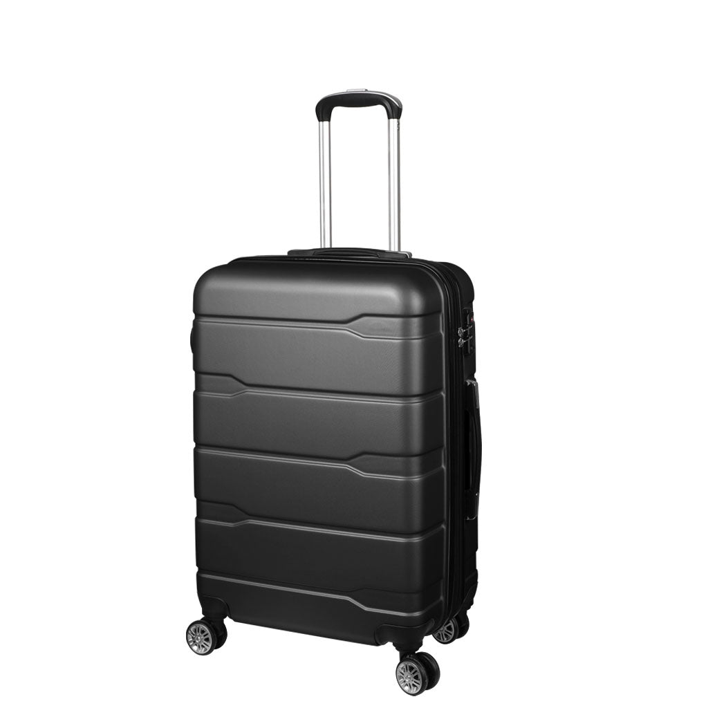 Lightweight Expandable Luggage Black 33x26x55cm