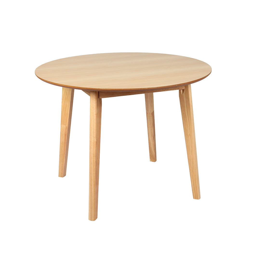 100Cm - Ergonomic Dining Table Round Rubberwood Base 100cm Natural 100 CM