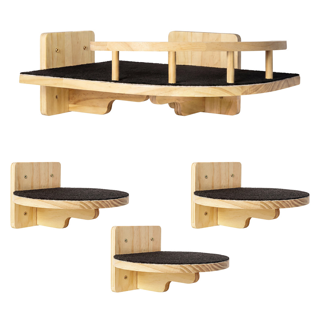 Corner Cat Shelf Natural Wood 22.5x19.3x1.8cm