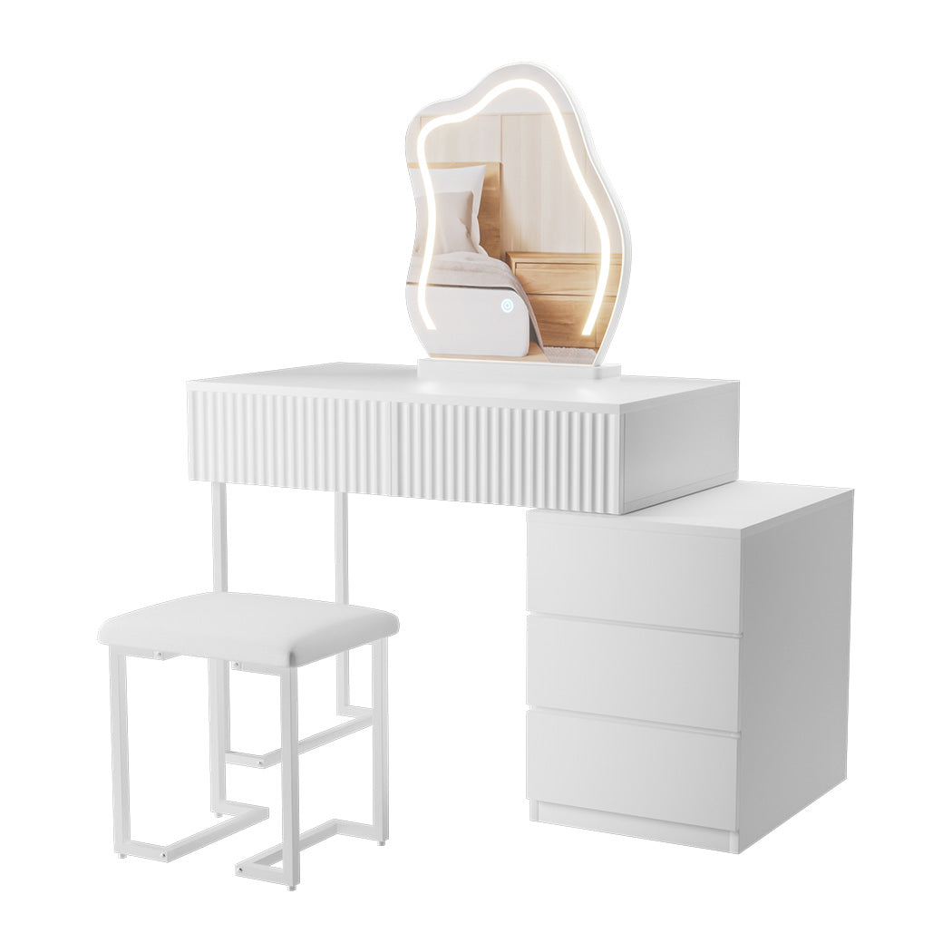 id13&14 - Versatile Dressing Table Stool Set with Mirror Led  Premium Quality