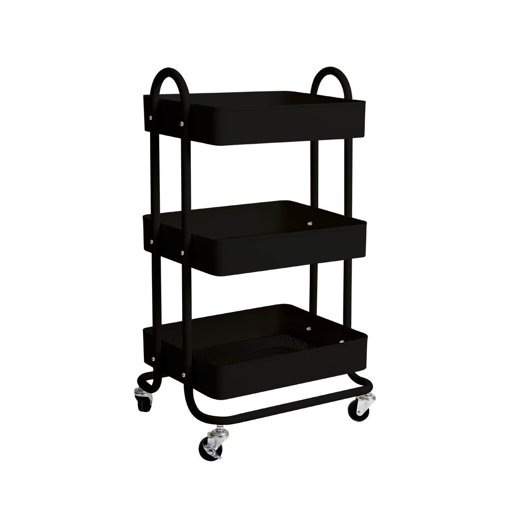 SC4 id - 3 Tiers Kitchen Trolley Cart Black