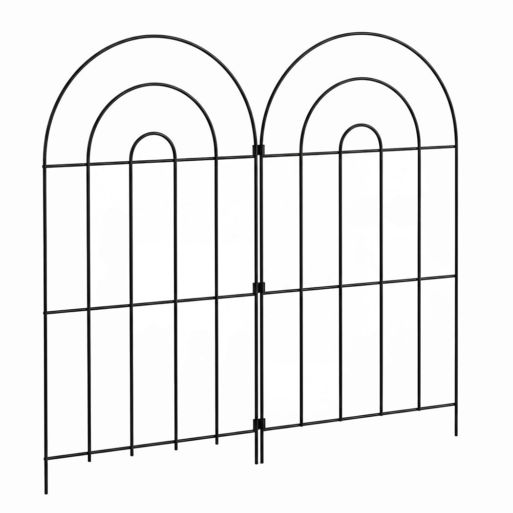 Garden Fence Black Steel 60x33cm