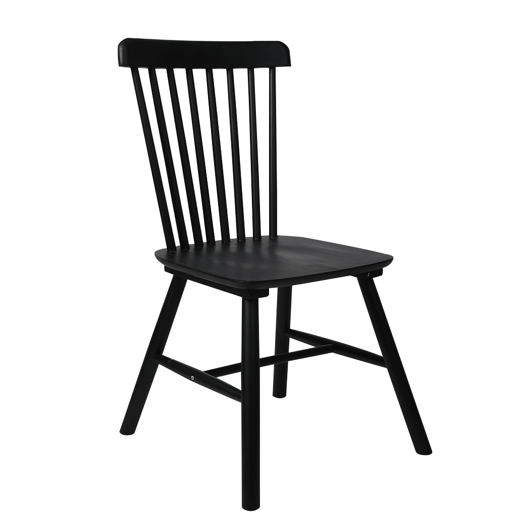 SC10 id - 2x Dining Chairs Kitchen Winsor Black
