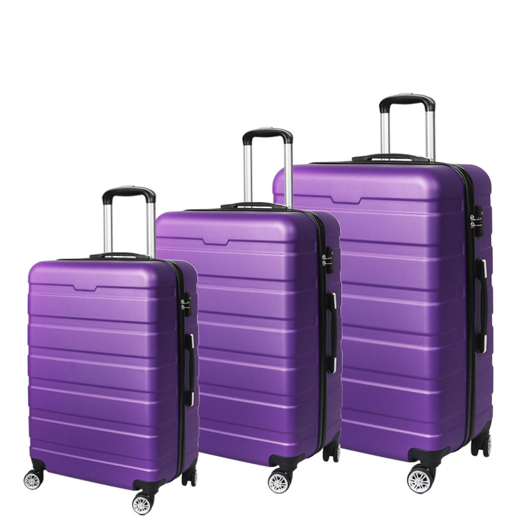Purple Luggage Set 3PC 33x22x55cm