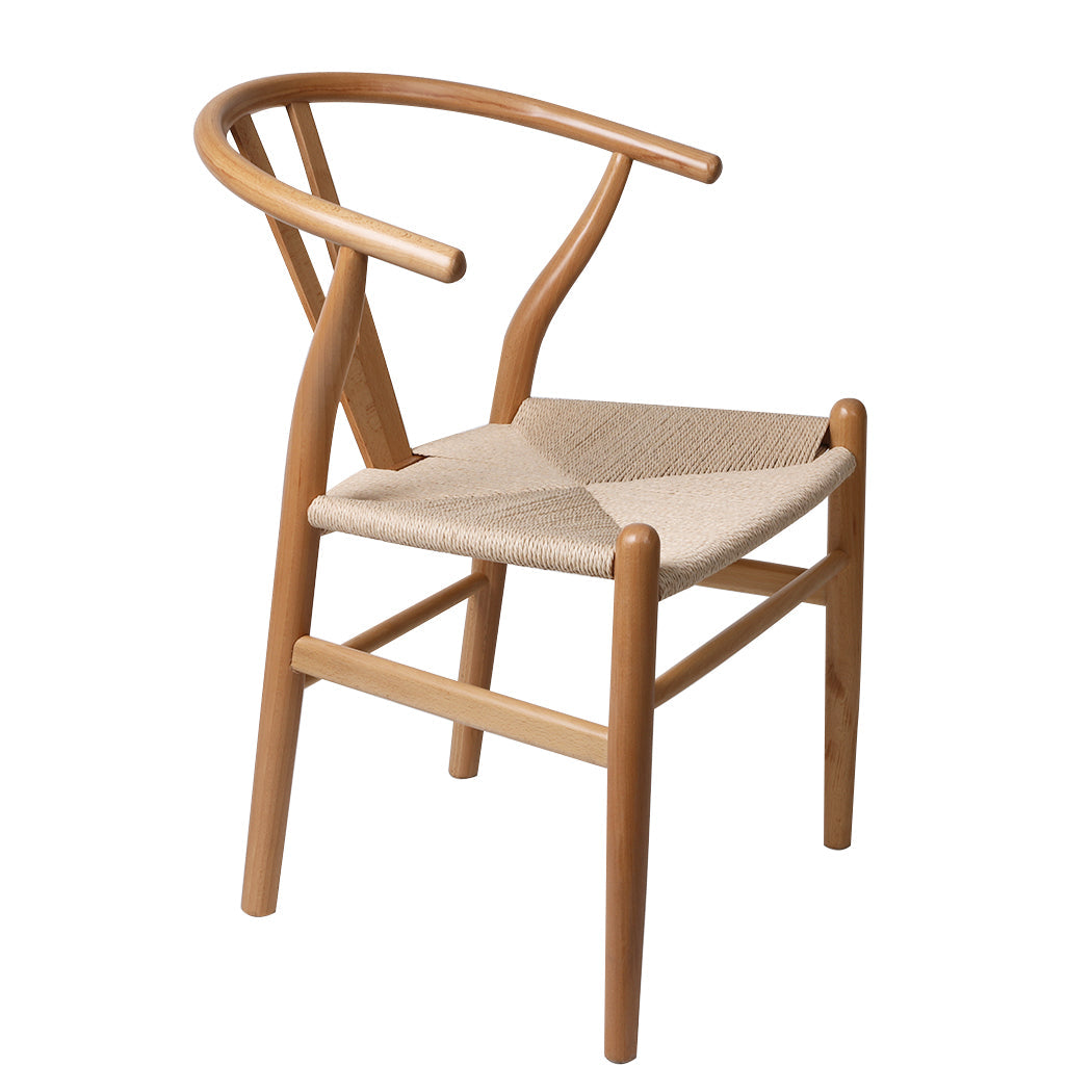 Wooden finish - 2x Dining Chairs Wooden Hans Clear