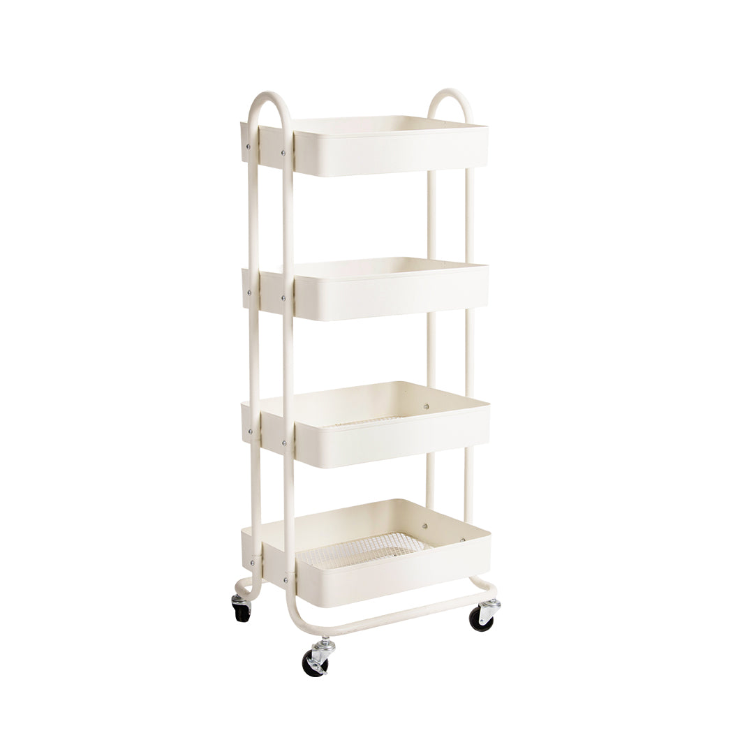 SC4 id - 4 Tiers Kitchen Trolley Cart White