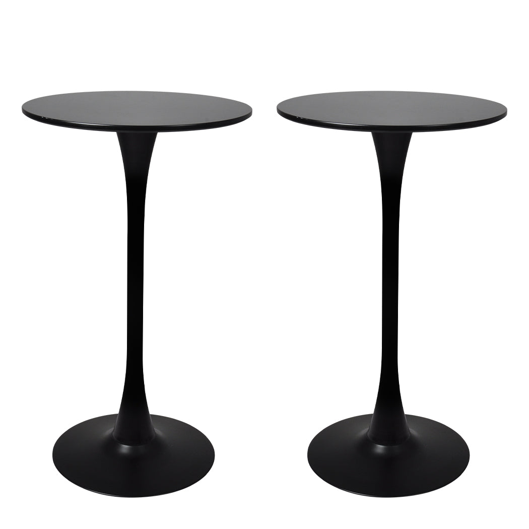 Black colour - Contemporary 2x Round Bar Table Pub Tables Black  Easy Assembly