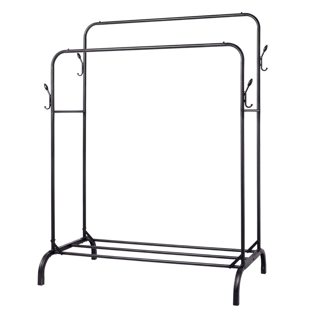 Heavy Duty Garment Rack Black Steel 118x54x145cm