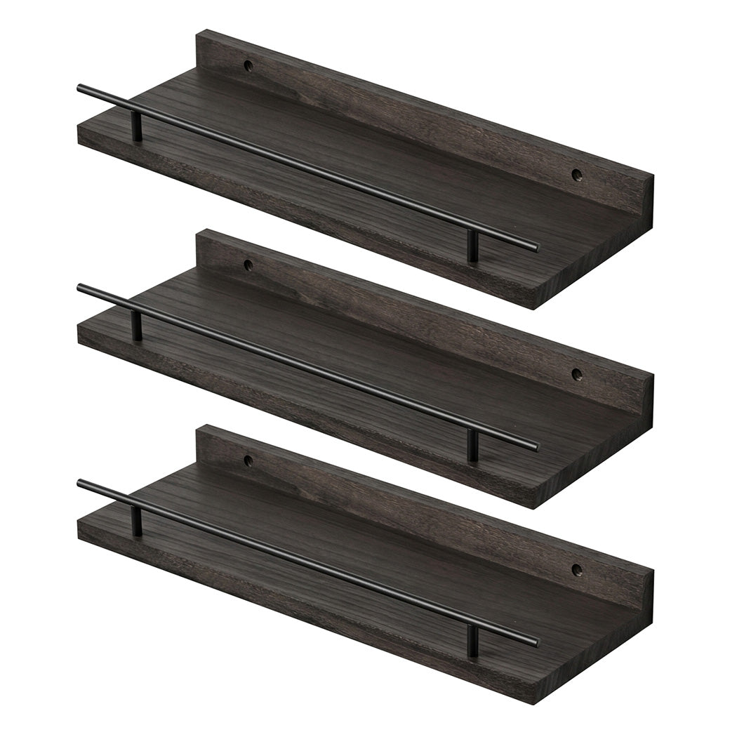Floating Wall Shelves Set 3 Paulownia Wood | Simpledeals