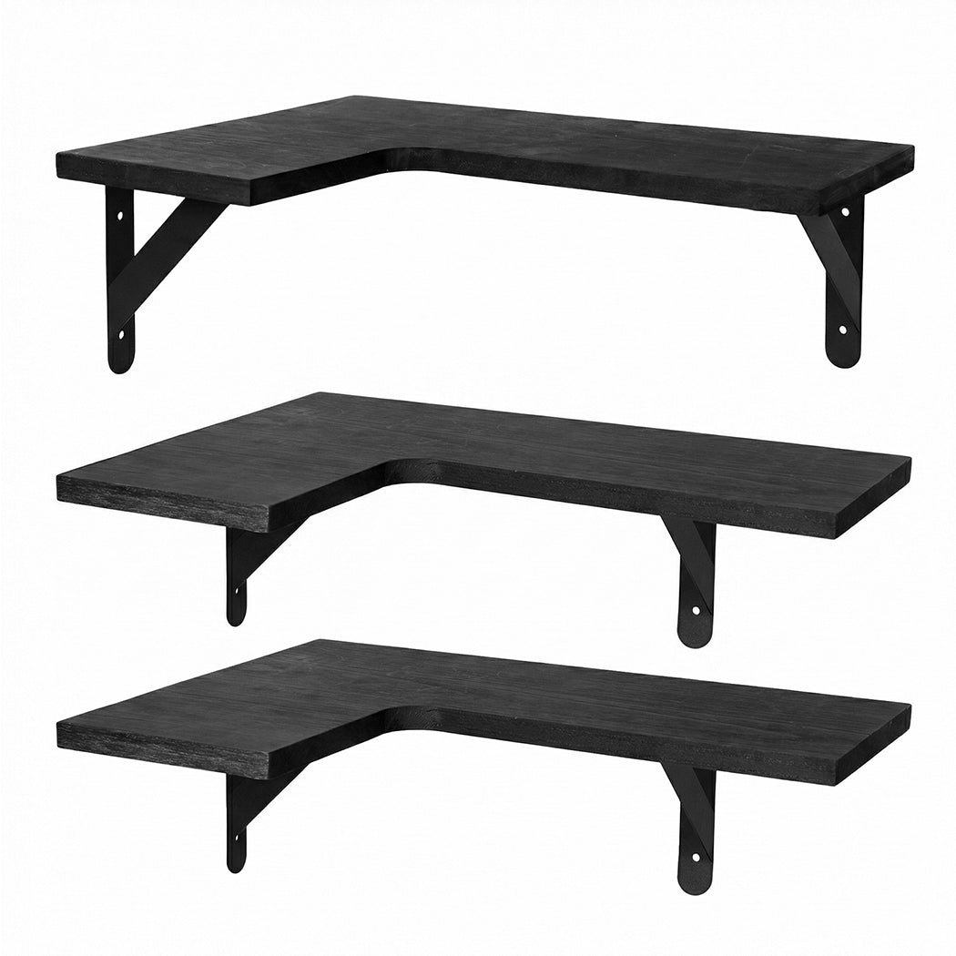 Corner Floating Shelves 3pc L-Shaped Wall | Simpledeals