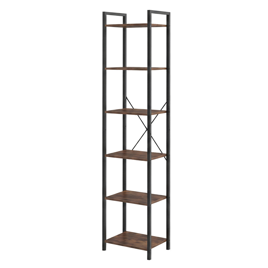 6 Tier Tall Bookshelf Industrial Bookcase | Simpledeals