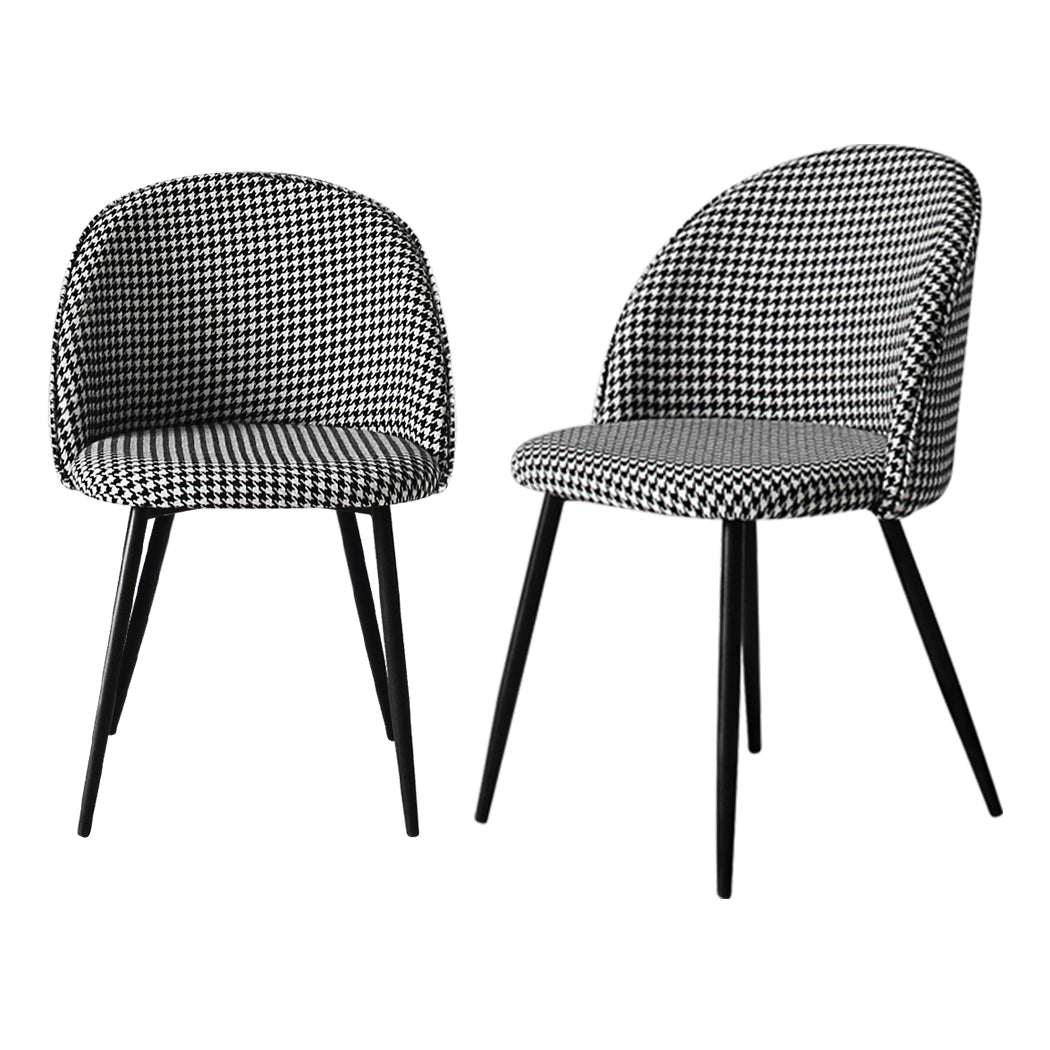 Black colour - 2x Dining Chairs Kitchen Cafe Lounge Chair -Black and white