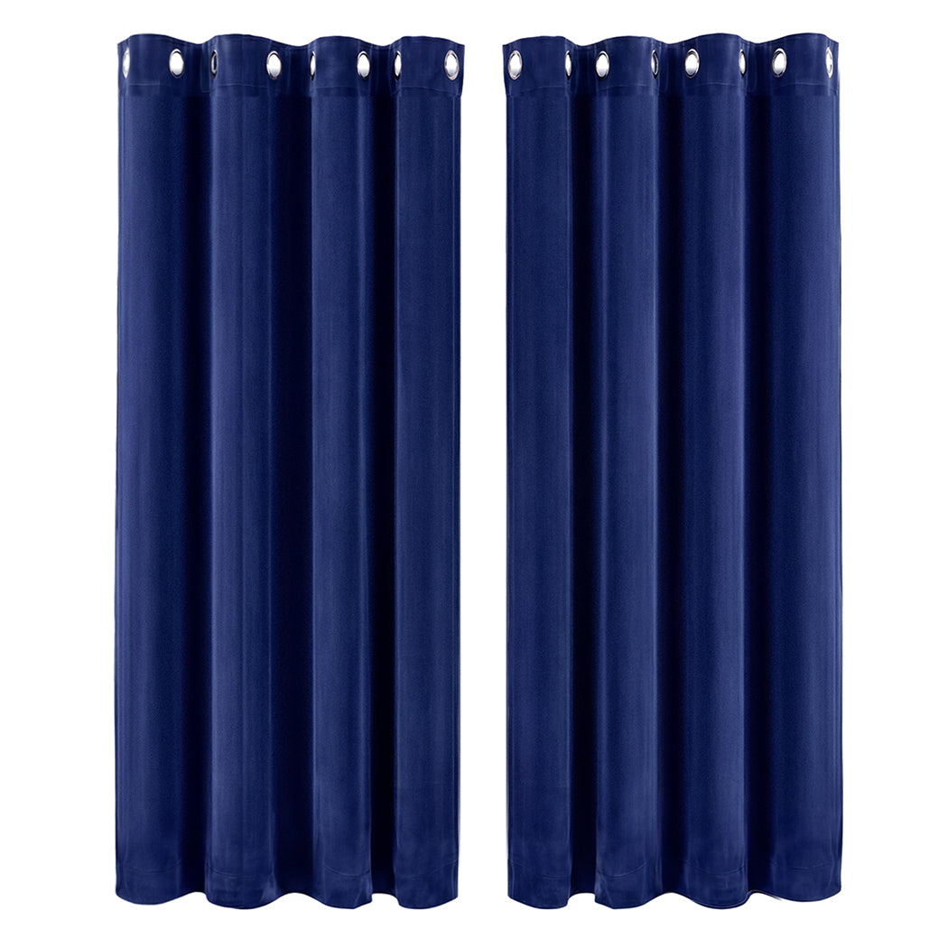 Velvet Blackout Curtains 132x160cm 2-Panel | Simpledeals