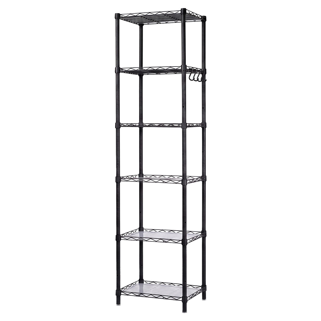 Storage Shelves 6 Tier Black 42x32x161cm