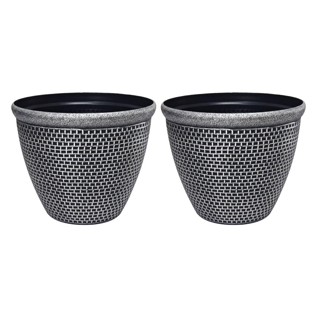 Outdoor Plastic Plant Pots 36cm 2 Pack | Simpledeals