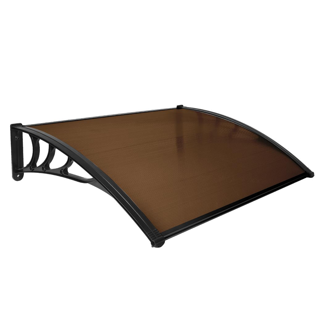 1x1.2m Brown Outdoor Window & Door Awning Sun Shade Rain Shelter