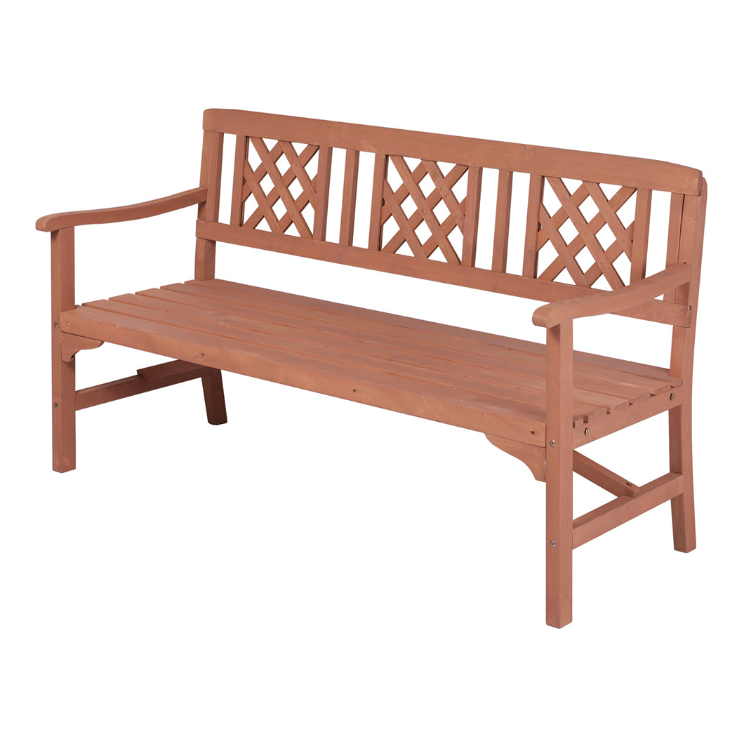 Garden Bench 3 Seater Wooden 143x61x88cm