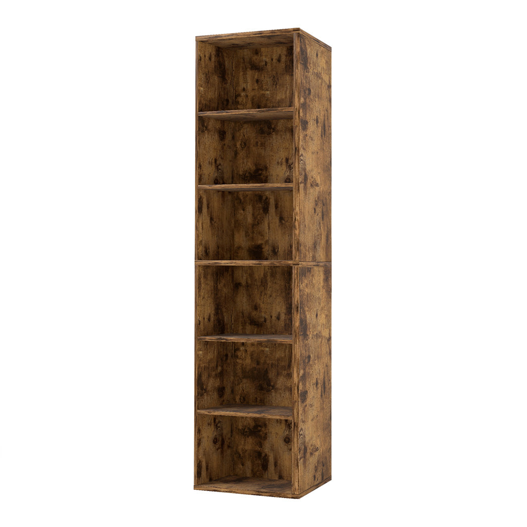 Adjustable Wood Cabinet - Walnut 40x24x178.5cm